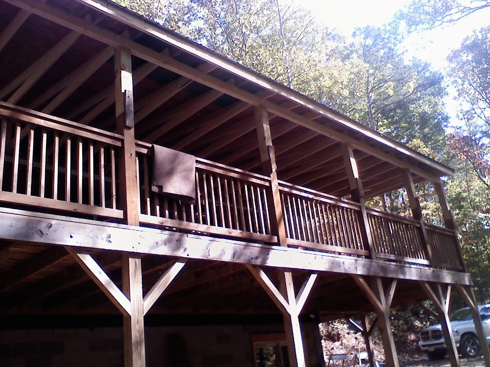 Timber framing under a new elevated porch and deck — Roof Leak Repair in Kennett Square by Roofing Brothers